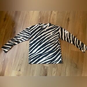 Hiroko Koshino zebra print cotton mock neck